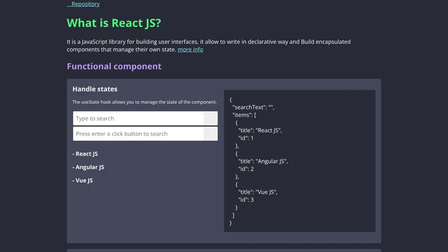 Preview of Examples React
