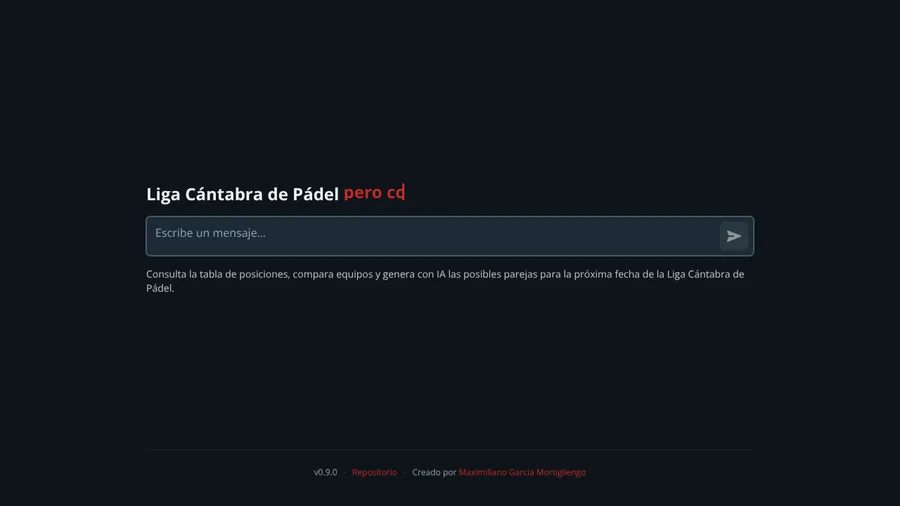 Preview of Chat assistant for the Liga Cántabra de Pádel.