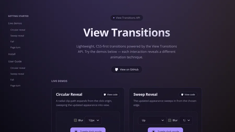 Preview of View Transitions